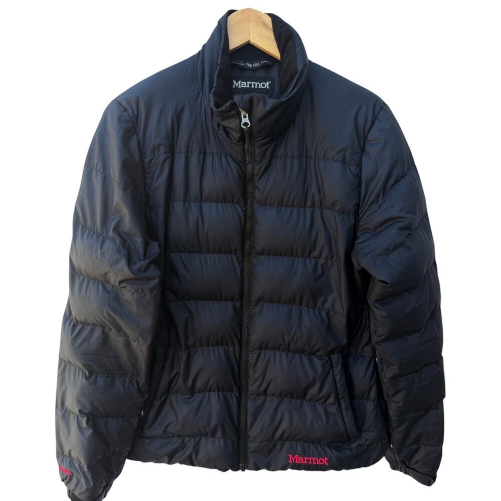 Marmot Down Puffer Jacket Mens Medium Black 700 Fill Insulated Packable